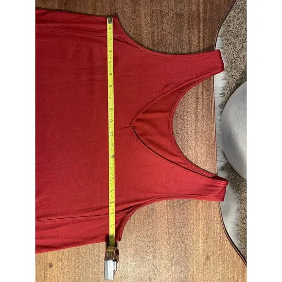 Reversible Wool& Summer Red Sleeveless Midi Dress with Pockets Belt, size large - Picture 2 of 13